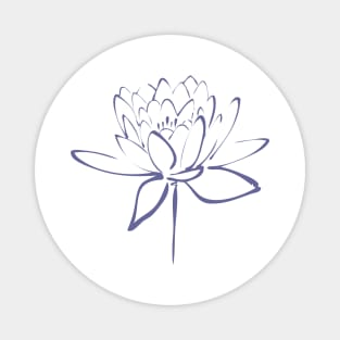 Lotus Flower Calligraphy (Blue) Magnet